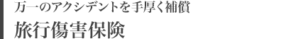 万一のアクシデントを手厚く補償 旅行傷害保険